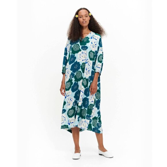 MARIMEKKO Uniua Pieni Pioni Floral Midi Dress - Picture 1 of 11